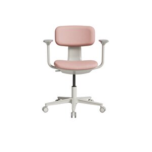 Tesla Comfort Çalışma Koltuğu - Pembe Kumaş 61x74-86x60 Cm