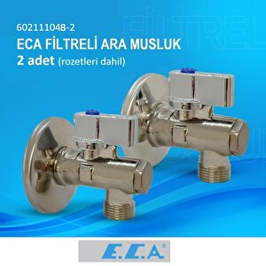 Eca 1/2" Filtreli Ara Musluk Krom Volanlı - 2 Adet (rozet Dahil) 602111048-2