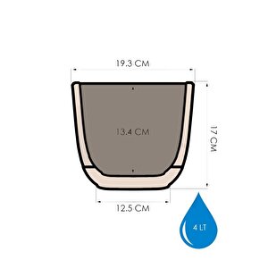 Krs-384 Dekoratif Plastik Mercan Kare Saksı 4 Lt 6 Renk Set