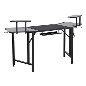 Adore Gaming Commander Oyuncu Masası Rgb Carbon Fiber - Siyah 160x75x49-56 Cm