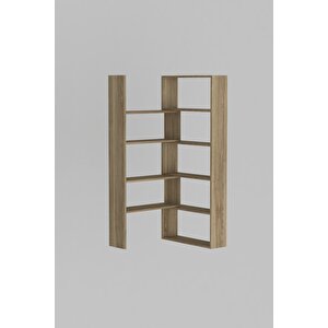 Office Dekoratif Kitaplık Meşe