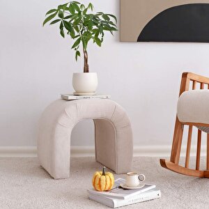 Nina Dekoratif Puf - Beyaz 51x46x45 Cm