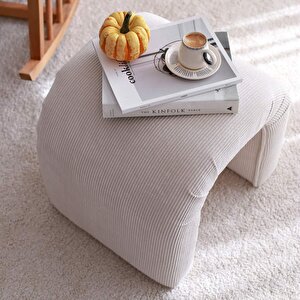 Nina Dekoratif Puf - Beyaz 51x46x45 Cm