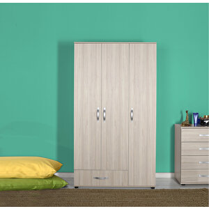 Dinamik 3 Kapaklı Tek Çekmeceli Gardırop-zara 103x187x52 Cm