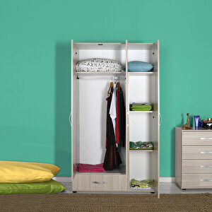 Dinamik 3 Kapaklı Tek Çekmeceli Gardırop-zara 103x187x52 Cm