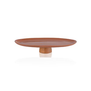 Limoges Ahşap Ayaklı Servis Tabağı Terracota 34x17x6,5 Cm