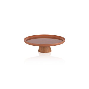 Limoges Ahşap Ayaklı Tabak Terracota 21x7 Cm