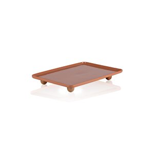 Limoges Ahşap Ayaklı Servis Tabağı Terracota 33x23x5 Cm