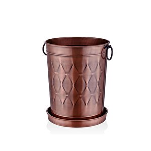 Prizma Saksı Bakır Kaplama 37x31x46 Cm