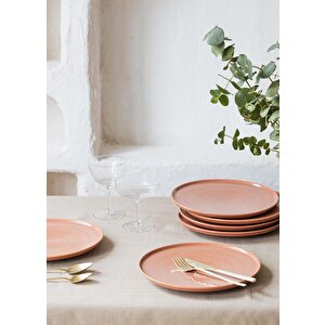 The Mia Noon Pasta Tabağı 6lı Set Somon 19 Cm