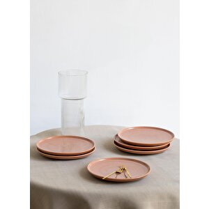 The Mia Noon Pasta Tabağı 6lı Set Somon 19 Cm