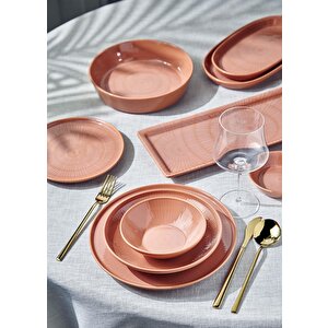 The Mia Noon Pasta Tabağı 6lı Set Somon 19 Cm