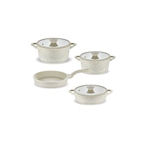 7 Parça Manolya Döküm Set Bej