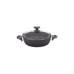 Granit Basık Tencere 32 Cm Gri