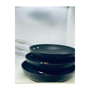 Simplecook Difüzyon Tabanlı 3'lü Tava Set Galaxy Siyah Metal 26cm/28cm/30cm