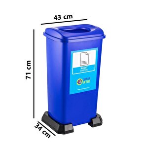 Sy-4398 Sıfır Atık Kağıt Geri Dönüşüm Çöp Kutusu 70 Lt Mavi