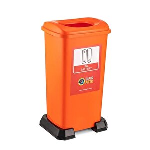 Sy-4398 Sıfır Atık Pil Geri Dönüşüm Çöp Kutusu 70 Lt Turuncu