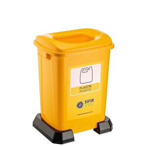 Sy-4395 Sıfır Atık Plastik Geri Dönüşüm Çöp Kutusu 50 Lt Sarı
