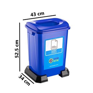 Sy-4395 Sıfır Atık Kağıt Geri Dönüşüm Çöp Kutusu 50 Lt Mavi