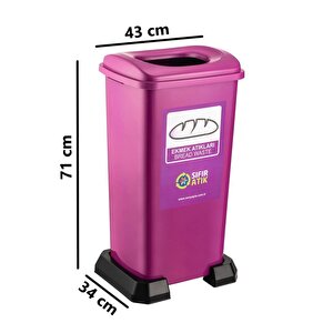 Sy-4398 Sıfır Atık Ekmek Geri Dönüşüm Çöp Kutusu 70 Lt Mor