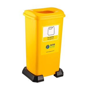 Sy-4398 Sıfır Atık Plastik Geri Dönüşüm Çöp Kutusu 70 Lt Sarı