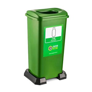 Sy-4398 Sıfır Atık Cam Geri Dönüşüm Çöp Kutusu 70 Lt Yeşil