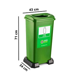 Sy-4398 Sıfır Atık Cam Geri Dönüşüm Çöp Kutusu 70 Lt Yeşil