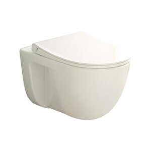 Vitra S40 Rim-ex  Kanalsız Asma Klozet+vitra Duroplast İnce Kapak