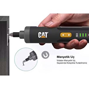 Cat Dx1110 3.6volt/1.5ah. Li-ion Akıllı Şarjlı Tornavida + 26 Adet Bits Uç