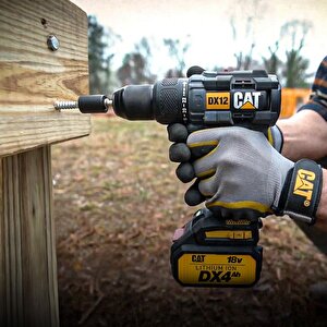 Cat Dx12.2 18volt/4.0ah Li-ion Çift Akülü Kömürsüz Profesyonel Şarjlı Darbeli Matkap