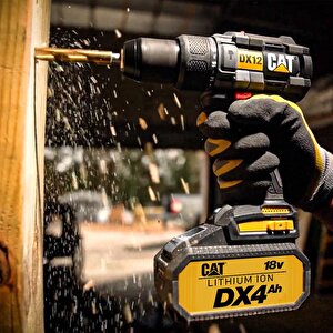 Cat Dx12.2 18volt/4.0ah Li-ion Çift Akülü Kömürsüz Profesyonel Şarjlı Darbeli Matkap