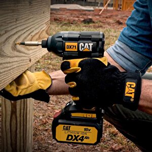 Cat Dx12k.2 18volt/4.0ah Li-ion Çift Akülü Kömürsüz Profesyonel Şarjlı Darbeli Matkap + Dx71.2 Kömürsüz Darbeli Tornavida Kombo Se