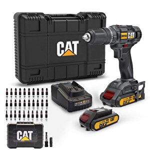 Dx155.1set 18volt/2.0ah Li-ion Çift Akülü Profesyonel Şarjlı Darbeli Matkap + Da01901 32 Parça Vidalama Uç Seti