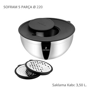 5 Parça 24 Cm Karıştırma Ve Saklama Kabı 4,60 Litre