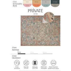 Private Renkli Eskitme Halı Etnik Desenli Otantik Şönil Halı Yıkanabilir Salon Halısı 95x300 cm