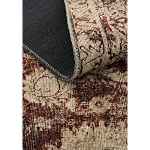 Cool Halı Private Bordo Eskitme Vintage Halı Etnik Desen Otantik Şönil Halı Yıkanabilir Salon Halısı