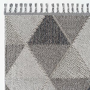 Cool Halı Bress 1401 Gri Kolay Kullanım Hav Toz Vermez Hasır Dokulu Bukle Örgü Modern Desen Halı