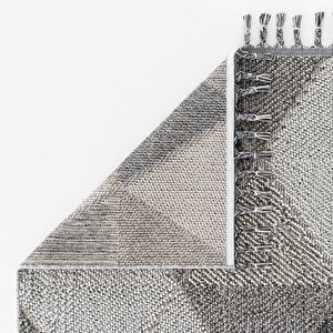 Cool Halı Bress 1401 Gri Kolay Kullanım Hav Toz Vermez Hasır Dokulu Bukle Örgü Modern Desen Halı