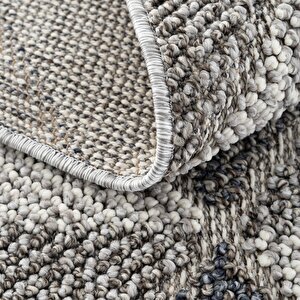 Cool Halı Bress 1401 Gri Kolay Kullanım Hav Toz Vermez Hasır Dokulu Bukle Örgü Modern Desen Halı