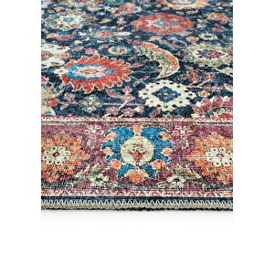 Cool Halı Private Renkli Halı Yolluk Eskitme Vintage Dokuma Şönil Halı Çiçekli Yıkanabilir halı