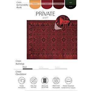 Private Kırmızı Halı Yolluk Şönil Halı Afgan Etnik Desen Yıkanabilir Otantik Salon Halısı 95x200 cm