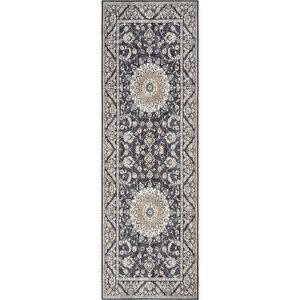 Cool Halı Private Siyah Eskitme Vintage Halı Çiçek Desen Dokuma Şönil Halı Yıkanabilir Salon Halısı
