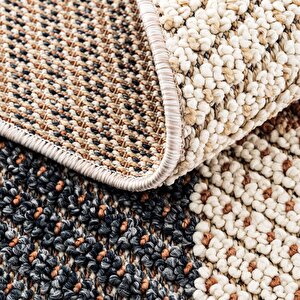 Cool Halı Bress 1406 Sarı Kolay Kullanım Hav Toz Vermez Hasır Dokulu Bukle Örgü Modern Desen Halı