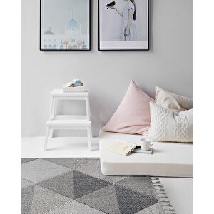 Bress 1401 Gri Kolay Kullanım Hav Toz Vermez Hasır Dokulu Bukle Örgü Modern Desen Halı 80x400 cm