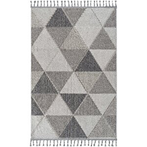 Bress 1401 Gri Kolay Kullanım Hav Toz Vermez Hasır Dokulu Bukle Örgü Modern Desen Halı 120x550 cm