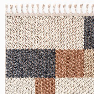 Bress 1406 Sarı Kolay Kullanım Hav Toz Vermez Hasır Dokulu Bukle Örgü Modern Desen Halı 120x300 cm
