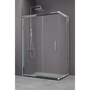 Minesota Temperli 6 Mm Dikdörtgen Cam Duşakabin Ultra Parlak Krom Profil Şeffaf Cam 90x130 cm