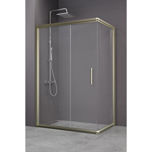 Minesota Temperli 6 Mm Dikdörtgen Cam Duşakabin Bronz Profil Şeffaf Cam 80x140 cm