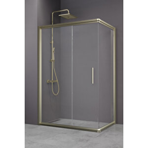 Minesota Temperli 6 Mm Dikdörtgen Cam Duşakabin Bronz Profil Şeffaf Cam 80x150 cm
