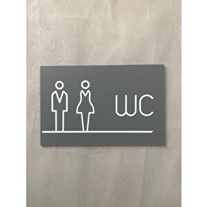 Mat Antrasit Lux Wc Yönlendirme Levhası